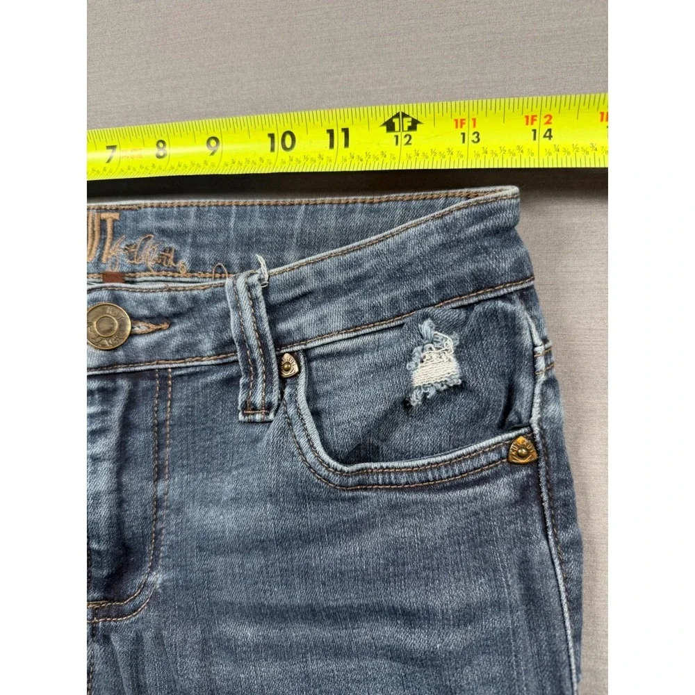 Kut From The Kloth Jeans Donna Skinny Ankle Step Fray Hem Denim Size 4 Boho Arts - Picture 7 of 15